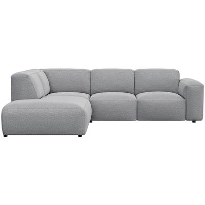 Ecksofa FLEXLUX "Lucera, super bequem durch hochwertigen Sitzaufbau mit Kaltschaum", grau (sophisto grau), B:256cm H:73cm T:231cm, 100% Polyester, Sofas, modern & anschmiegsam, L-Form, Designsofa Image