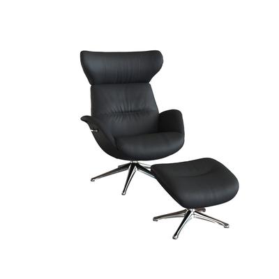 Relaxsessel FLEXLUX "More, Funktionsessel, Polstersessel, Armlehnensessel, TV-Fernsehsessel", schwarz (deep schwarz), B:90cm H:107cm T:89cm, 100% Echtleder, Sessel, Rücken- & Kopfteilverstellung, hervorragender Komfort, pflegeleicht Image