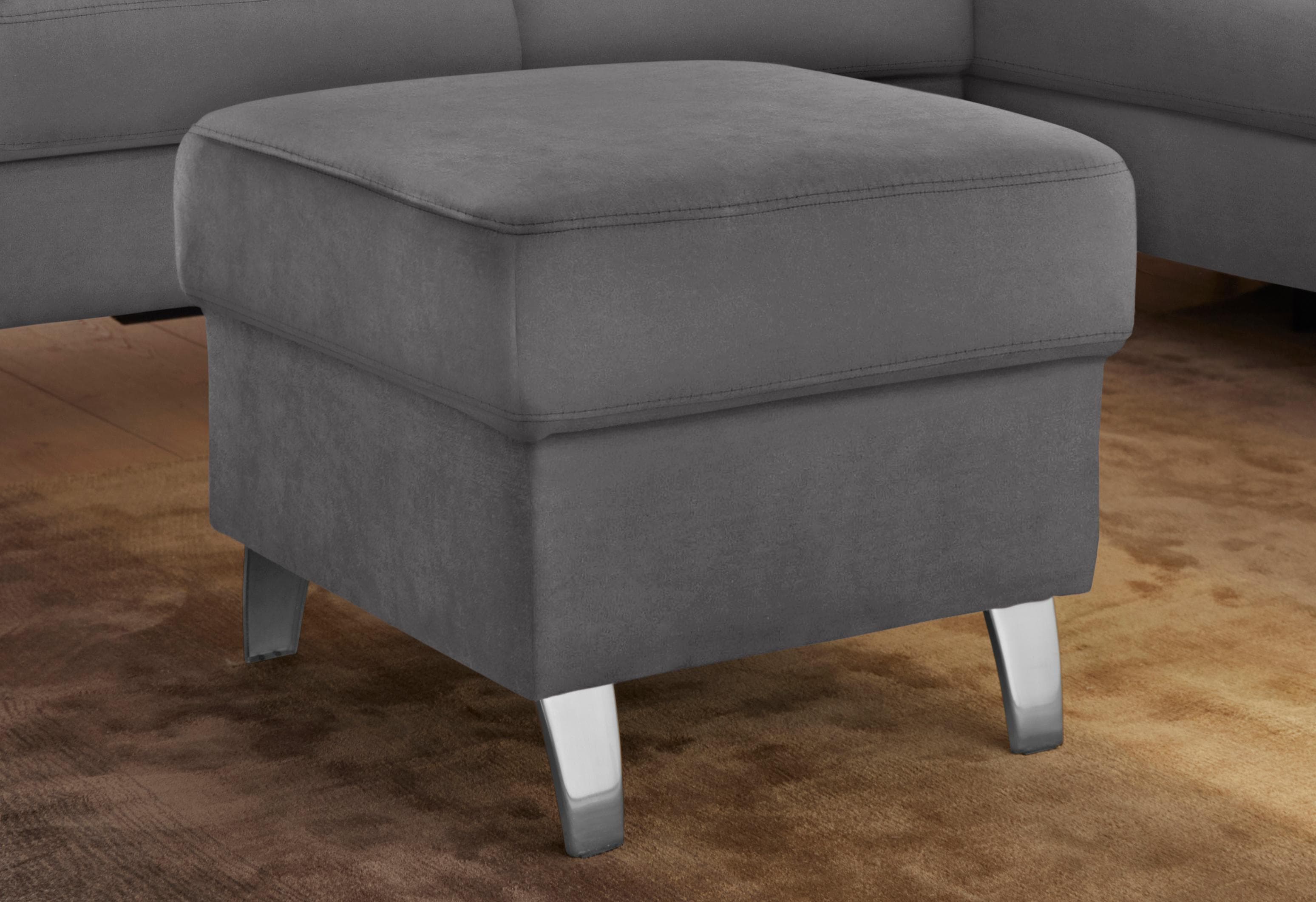 Hocker SIT & MORE "Arngast", grau (steel), B:58cm H:48cm T:58cm, Luxus-Microfaser ALTARA NUBUCK (100% Polyester);Struktur (100% Polyester);Flachgewebe (90% Polyester; 10% Polyamid), Hocker