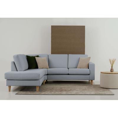 Ecksofa ANDAS "Tvinno", grau (gray), B:230cm H:87cm T:218cm, 100% polyester, Sofas, im skandinavischen Stil, L-Form, mit Massivholzfüßen, Breite 230 cm Image