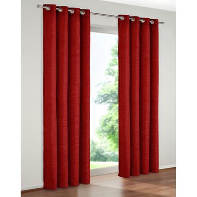 Vorhang WIRTH "Trondheim 234 g/m²" Gr. 1, rot, B:132cm H:145cm, Chenille, Polyacryl, Gardinen Image