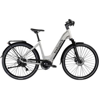 E-Bike TRETWERK "Amber" Gr. 48, grau, E-Bikes, 48cm, 28 Zoll (71,12cm), E Bike Damen 28" Elektrofahrrad 155 - 185cm Hollandrad, Topseller