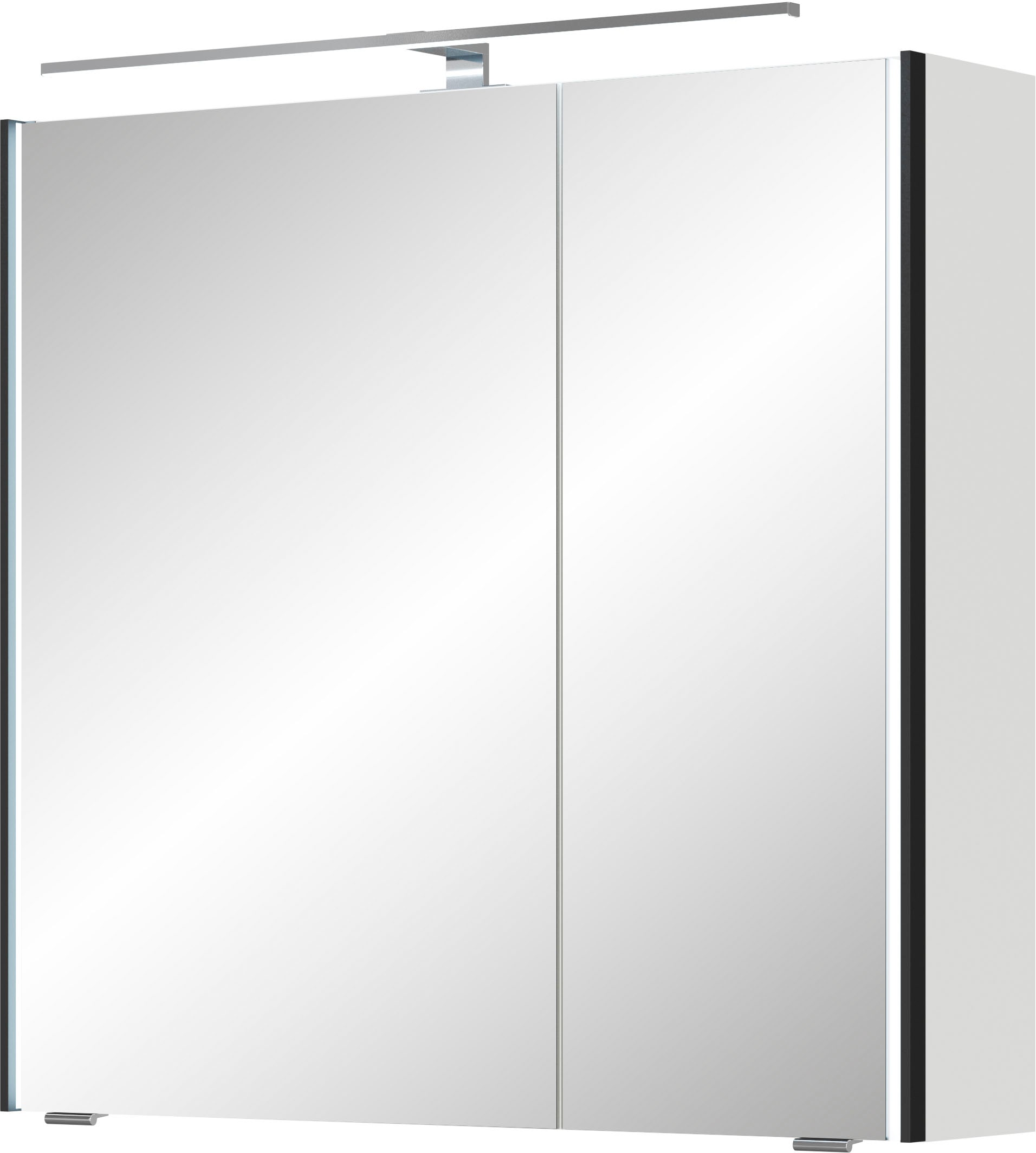 Spiegelschrank SAPHIR "Serie 7045 Badezimmer-Spiegelschrank inkl. LED-Beleuchtung, 2 Türen", weiß (weiß glanz), B:73,2cm H:70,3cm T:17cm, Spanplatte, Schränke, Badschrank 73,2 cm breit, inkl. LEDplus Schalter und Türdämpfer Image
