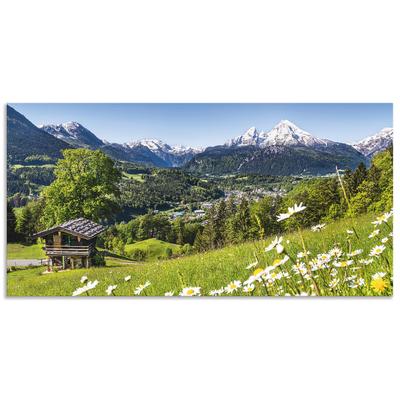 Wandbild ARTLAND "Landschaft in den Bayerischen Alpen", grün (farbe bild(er): grün), B:40cm H:20cm, Bilder, als Alubild, Outdoorbild, Leinwandbild, Poster, Wandaufkleber Image