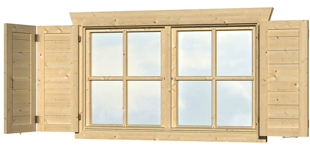 Fensterladen SKANHOLZ, beige (natur), Massivholz, Fensterläden