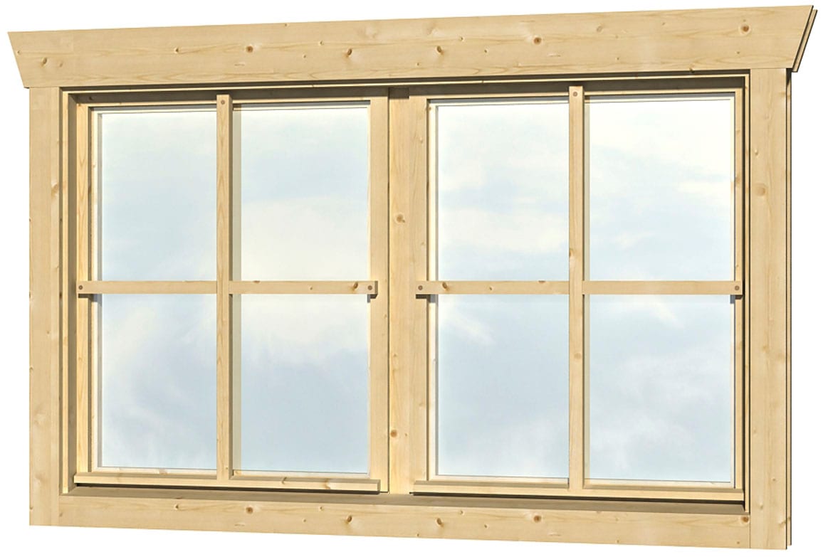 Fenster SKANHOLZ "Doppelfenster", beige (natur), B:57,5cm H:70,5cm, Glas, Massivholz, Fenster, für 45 mm Gartenhäuser