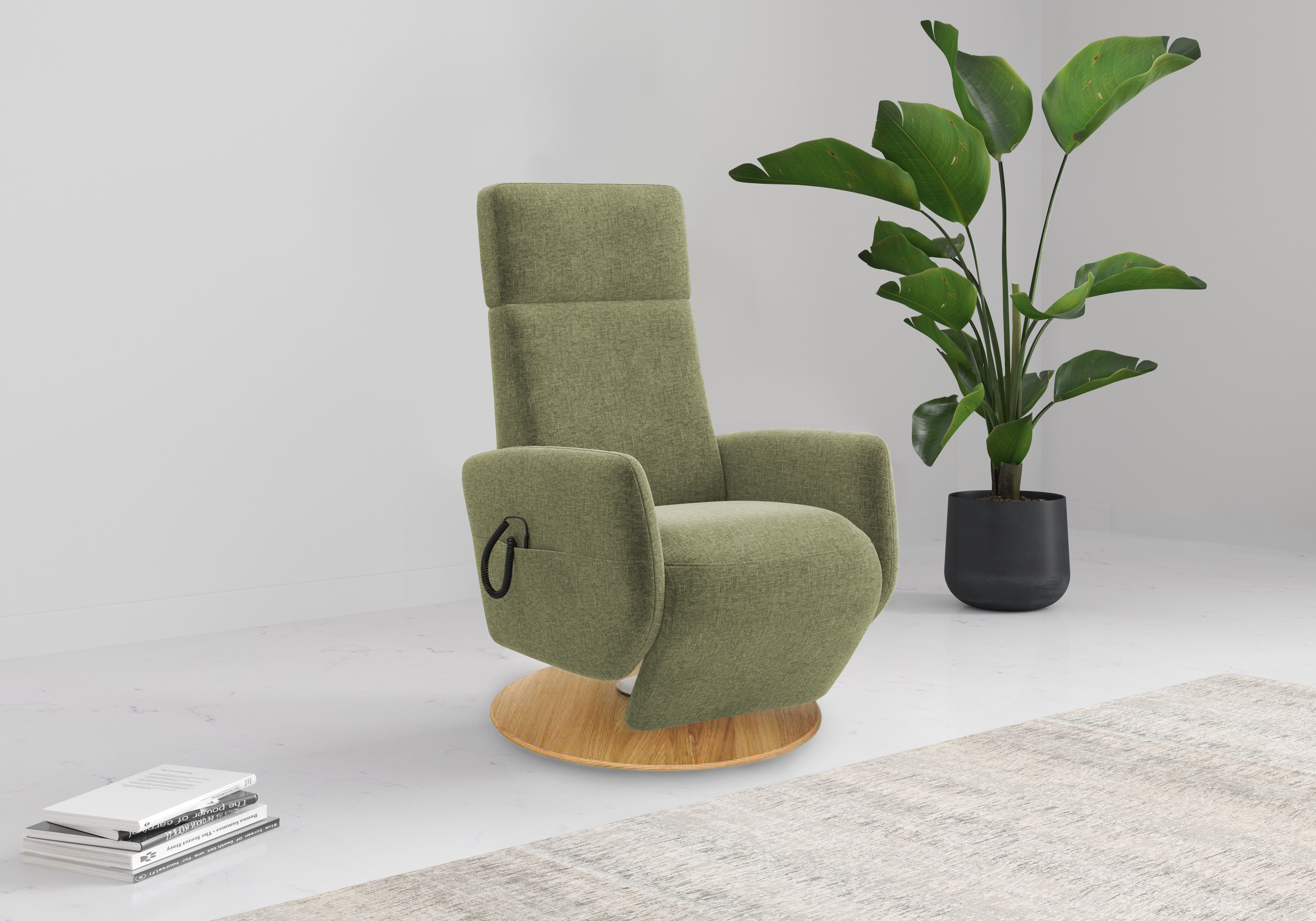 TV-Sessel HOME AFFAIRE "Rochelle, inkl. Kopfteilverstellung & 360 Drehfunktion", grün (hellgrün), B:71cm H:110cm T:82cm, 100% Polyester, Sessel, TV-Sessel mit Drehfunktion 360 Grad