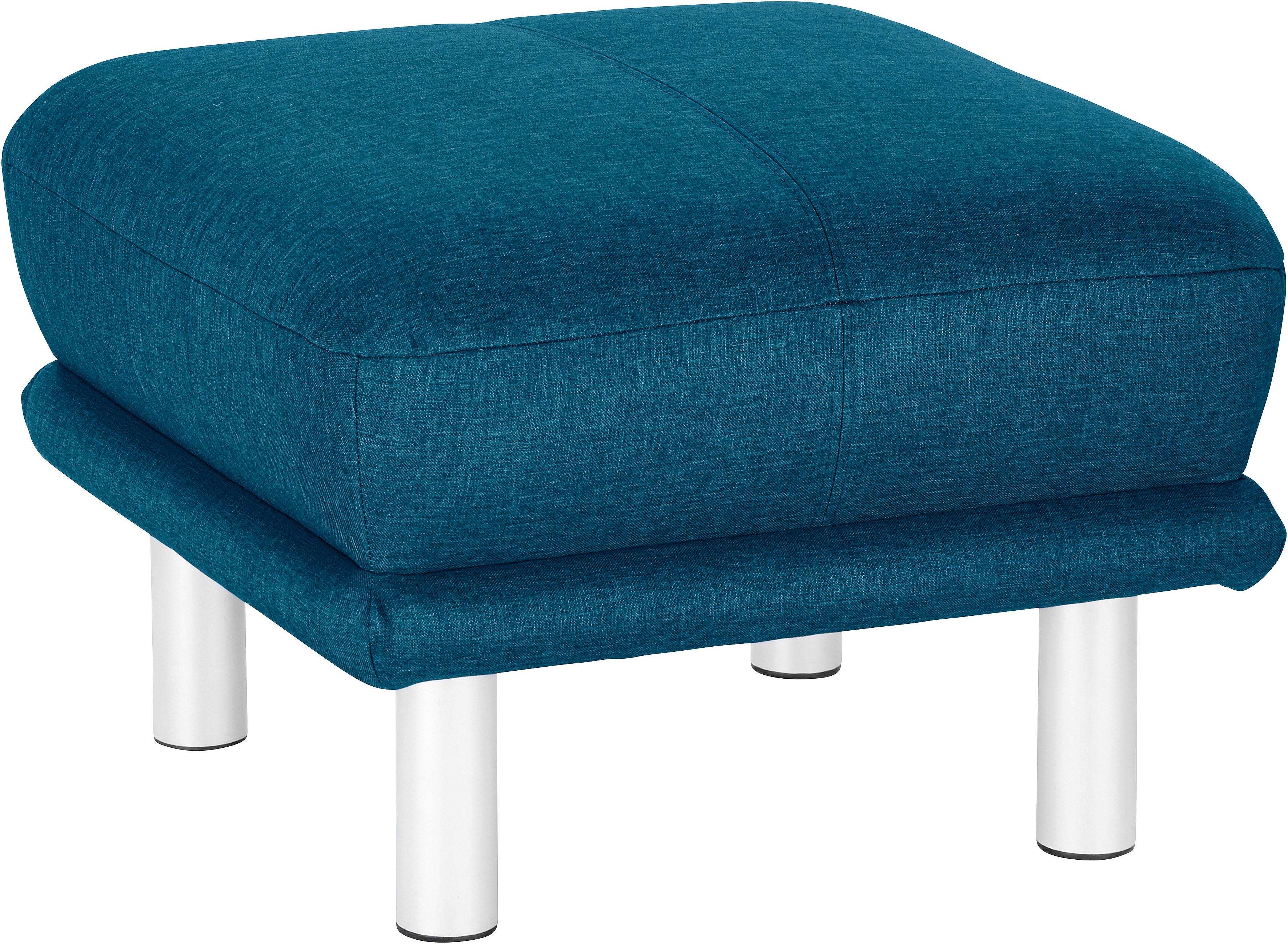 Hocker TRENDMANUFAKTUR "Cecilia II, modern und elegant, B/T 66/66cm", blau (petrol), B:66cm H:44cm T:66cm, Struktur fein (100% Polyester);Microfaser Vintage (100% Polyester);Struktur (100% Polyester), Hocker, Sitzhocker