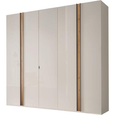 Drehtürenschrank WIEMANN "Lagos", beige (champagner, glas), B:246,3cm H:236cm T:58cm, Holzwerkstoff, Floatglas, Schränke, inkl. Türendämpfung Image