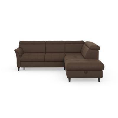 Ecksofa SIT & MORE "Marano L-Form", braun, B:252cm T:216cm, 100% Polyester, Sofas, inklusive Kopfteilverstellung, wahlweise mit Bettfunktion, Bettkasten Image