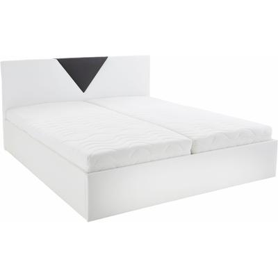 Polsterbett "Malibu", schwarz-weiß (weiß, schwarz), B:172cm L:212cm, Bezug Bett: Kunstleder, Bonnell-Federkernmatratze: 51% Polypropylen, 39% Polyester und 10% Baumwolle, Kaltschaummatratze: 100% Polyester, Bezug abnehm- und waschbar bis 60u00b0C,... Image
