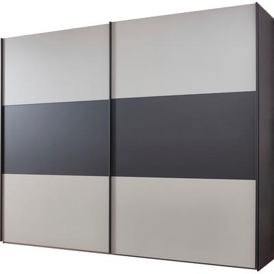 Schwebetürenschrank WIEMANN "Korfu", grau (grau schwarz), B:246,9cm H:217cm T:67cm, Schränke, hochwertige Beschläge Image