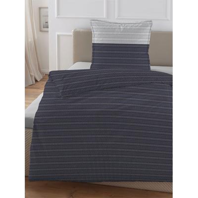 Bettwäsche Gr. 2, blau (marine), B/L: 155cm x 220cm, Satin, B/L: 80cm x 80cm, Satin, 100% Baumwolle, Bettwäsche Image