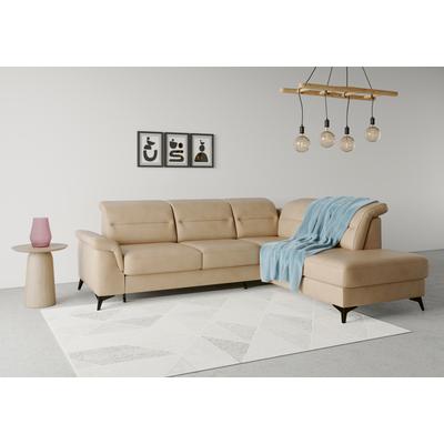 Ecksofa SIT & MORE "Sinatra L-Form", braun (macchiato), B:251cm H:85cm T:220cm, 100% Polyester, Sofas, mit Ottomane, optional mit Kopfteilverstellung und Armteilfunktion Image