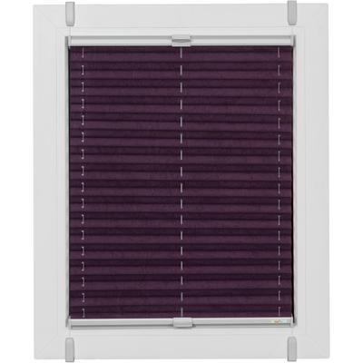 Plissee SUNLINES "One Size Style Crush", lila (brombeere, grau, grau), B:90cm H:160cm, Obermaterial: 85% Polyester, 15% sonstige Fasern, Plissees, Zubehörfarbe grau, zum Klemmen Image
