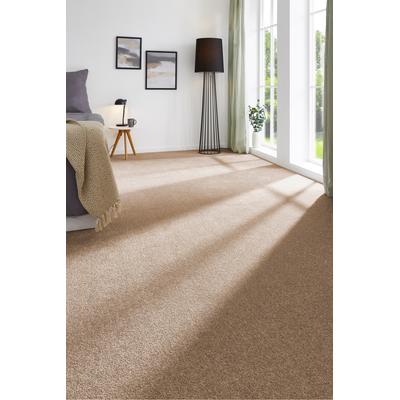 Teppichboden MY HOME "Isabella, Velours, Made in Netherlands", braun (cappuccino), B:400cm H:8,5mm L:400cm, Teppiche, Breite 400 cm, Uni Farben, weich, pflegeleicht, strapazierfähig Image