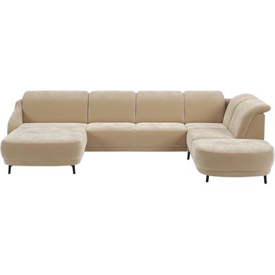 Wohnlandschaft SIT & MORE "Blues U-Form", braun (macciato), B:356cm H:93cm T:249cm, 100% Polyester, Sofas, inkl. Kopfteilverstellung, wahlweise mit Klapptisch und USB Image