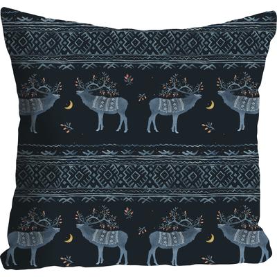 Dekokissen QUEENCE "Justine", blau (blau, bedruckt), B:40cm L:40cm, Polyester, Dekokissen_Sitzkissen_Kissenhüllen, Kissenhülle ohne Füllung, 1 Stück Image