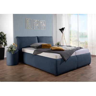 Polsterbett MAINTAL "Wiesenbach, mit Cord-Bezug", blau (dunkelblau), B:188cm H:104cm L:222cm, Betten, wahlweise in Härtegrad H2, H3 oder H4 Image