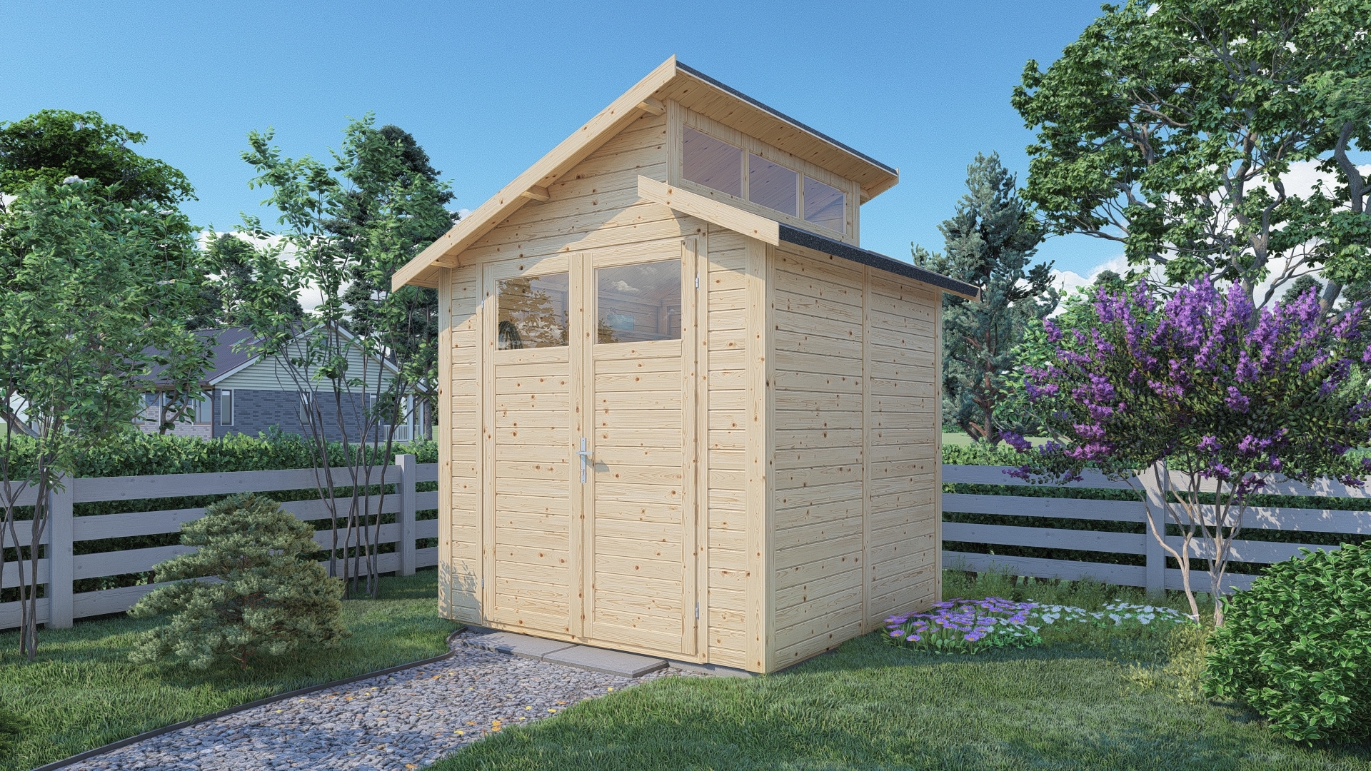 Gartenhaus BERTILO "Studio Basic, in verschiedenen Farben", beige (natural), Fußboden im Gartenhaus, ohne Dacheindeckung, Massivholz, Gartenhäuser