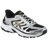 Slip-On Sneaker SKECHERS "STAMINA SPORT", Herren, Gr. 40, silber (silberfarben, schwarz), Leder, Synthetik, Textil, kontrastfarbene Details, sportlich, Schuhe, Retro Sneaker, Schnürschuh mit Slip-ins