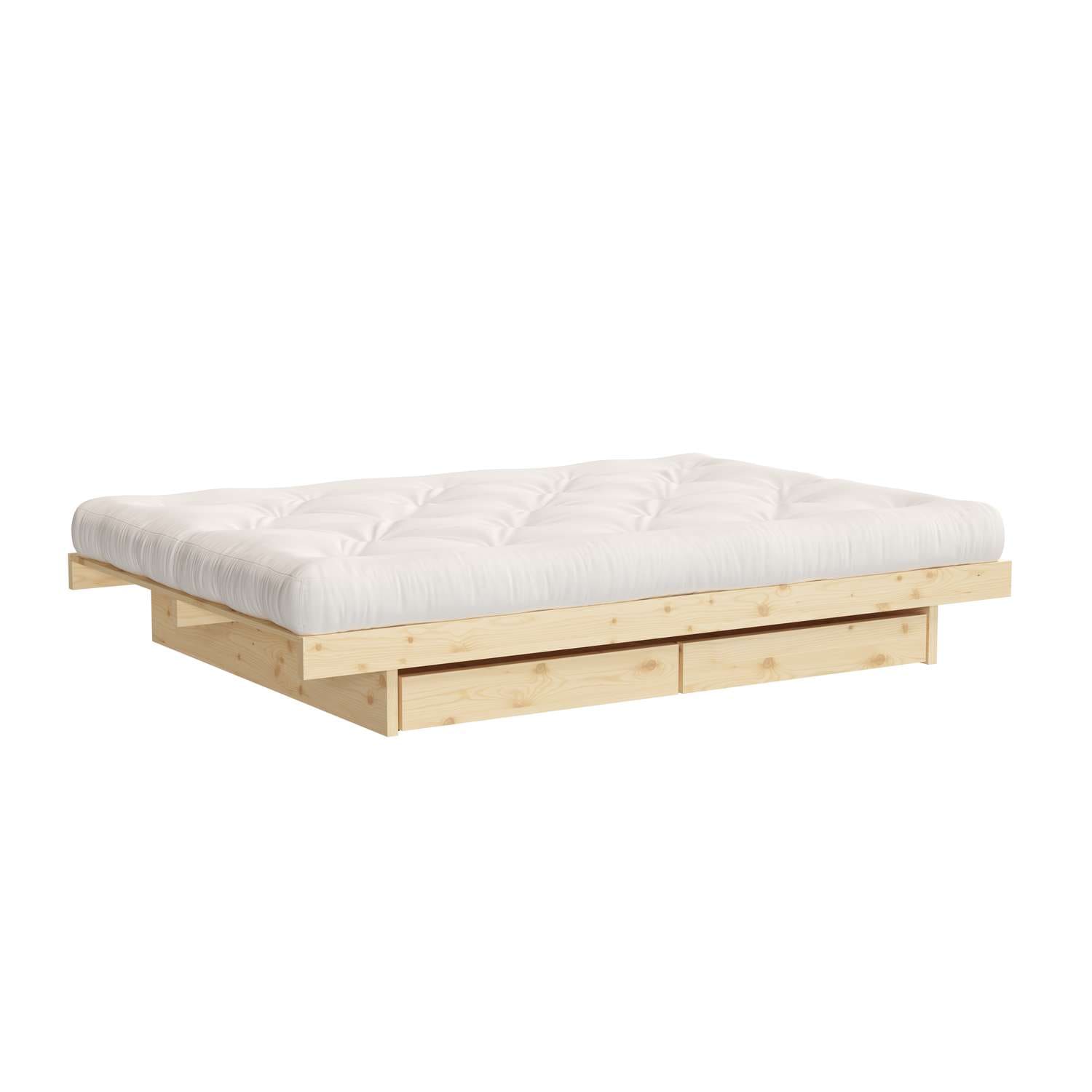 Bettgestell KARUP DESIGN "Kanso Bed, Stauraumbett, Bett mit oder ohne Schubladen", beige (kiefer natur), B:182cm H:25cm L:200cm, Betten, Bett mit/ohne Schubladen, inkl Lattenrost, FSCzertifiert Image