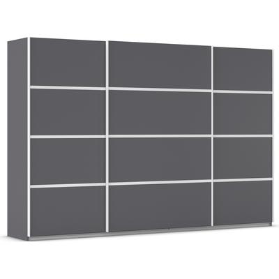 Kleiderschrank RAUCH "Schwebetürenschrank OTTO´s Choice Garderobe Schrank TOP ANGEBOT Avola", grau (graumetallic), B:315cm H:210cm T:62cm, Holzwerkstoff, Schränke, mit eleganten Zierleisten in Chrom, Schwarz oder Weiß MADE IN GERMANY Image