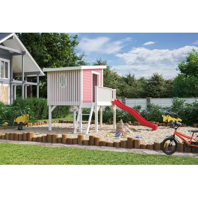 Spielhaus NORDIC HOLZ "TIVOLI 1", rosa (hellrosa), B:230cm H:193,8cm T:270cm, Holz, Spielhäuser, BxTxH: 230x270x194 cm