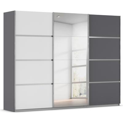 Kleiderschrank RAUCH "Schwebetürenschrank OTTO´s Choice Garderobe Schrank TOP ANGEBOT Avola", graumetallic, alpinweiß, leisten chrom, B:271cm H:210cm T:62cm, Holzwerkstoff, Schränke, mit eleganten Zierleisten in Chrom, Schwarz oder Weiß MADE IN... Image