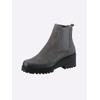 Stiefelette HEINE, Damen, Gr. 41, grau, bleu, metallic, Leder, Rindsleder, Veloursleder, Glattleder, modisch, Schuhe