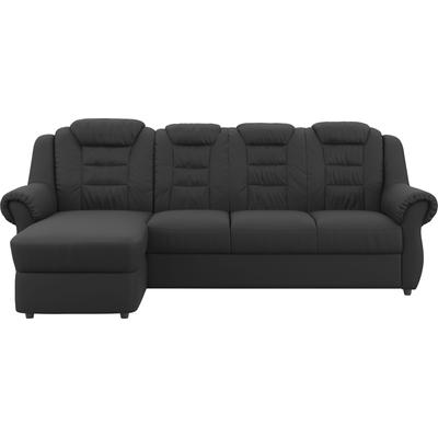 Ecksofa HOME AFFAIRE "Boston L-Form", schwarz, B:262cm H:102cm T:165cm, 64% Polyurethan, 25% Polyester, 11% Baumwolle, Sofas, mit hoher Rückenlehne, wahlweise mit Bettfunktion Image