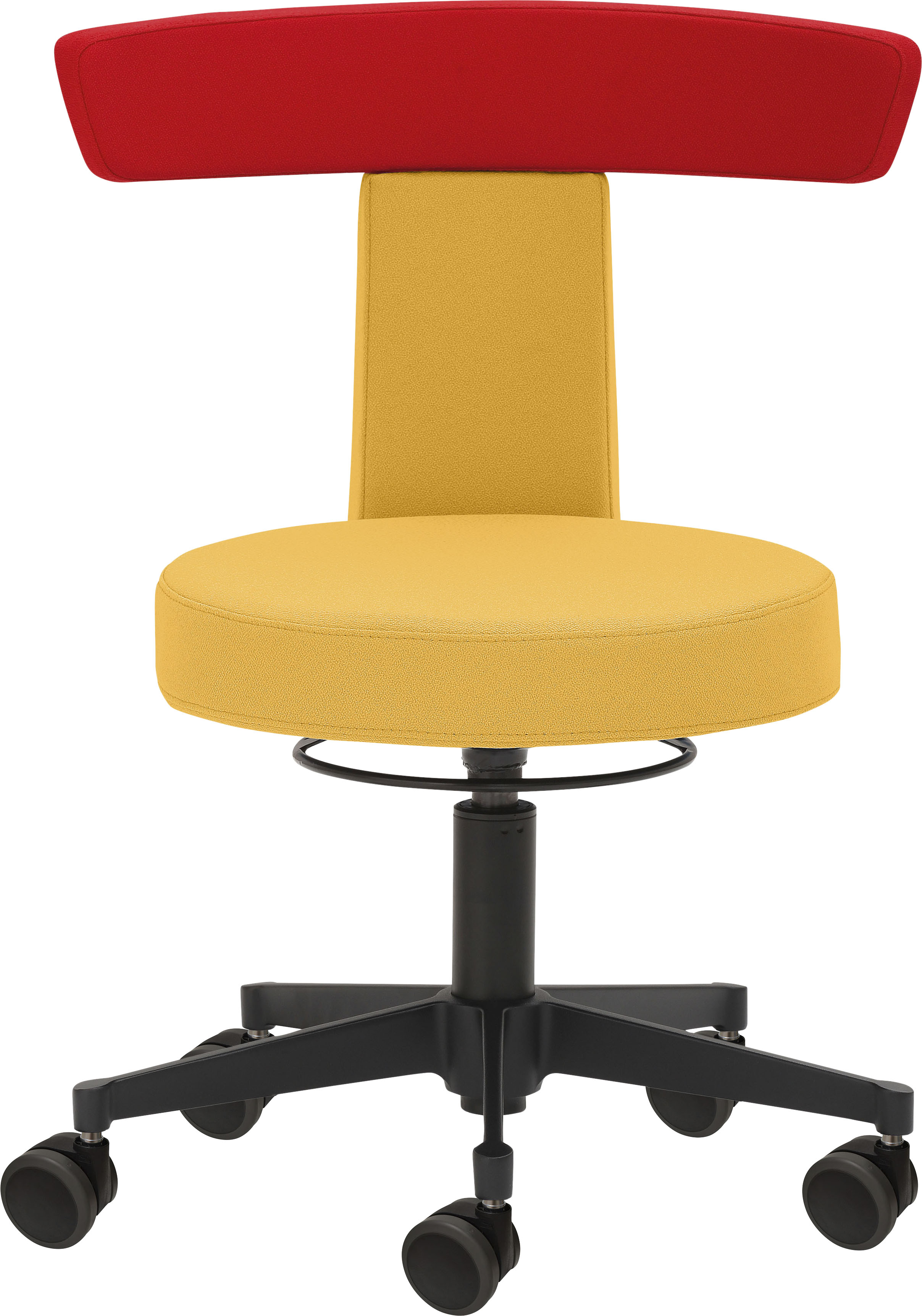 Drehhocker MAYER SITZMÖBEL "1262", orange (orangegelb), B:54cm H:73cm T:56cm, 100% post-consumer recyceltes Polyester, Hocker, Funktionsdrehhocker 1262