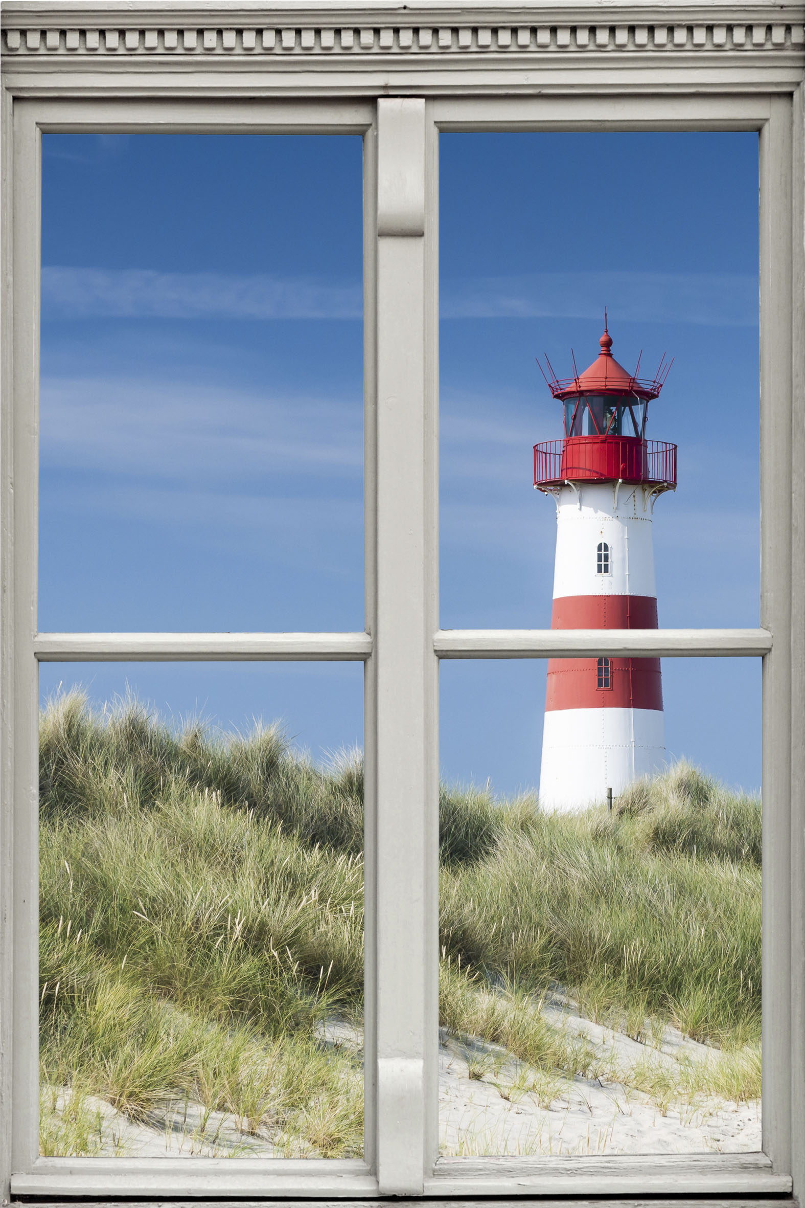 Wandsticker QUEENCE "Leuchtturm", bunt, B:40cm H:60cm T:0,1cm, Wandtattoos, Wandsticker, Wandbild, selbstklebend, 3D, Fenster