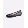 Ballerina HEINE, Damen, Gr. 41, schwarz, Leder, Glattleder, Synthetik, modisch, Schuhe