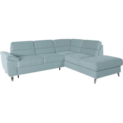 Ecksofa SIT & MORE "Sorano L-Form", blau (aqua), B:249cm H:88cm T:212cm, Sofas, wahlweise mit Bettfunktion und Bettkasten Image