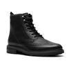 Schnürstiefelette CLARKS "Newford", Herren, Gr. 41,5, schwarz, Leder, elegant, Schuhe, Budapester, Schnürboots mit elegantem Blockabsatz