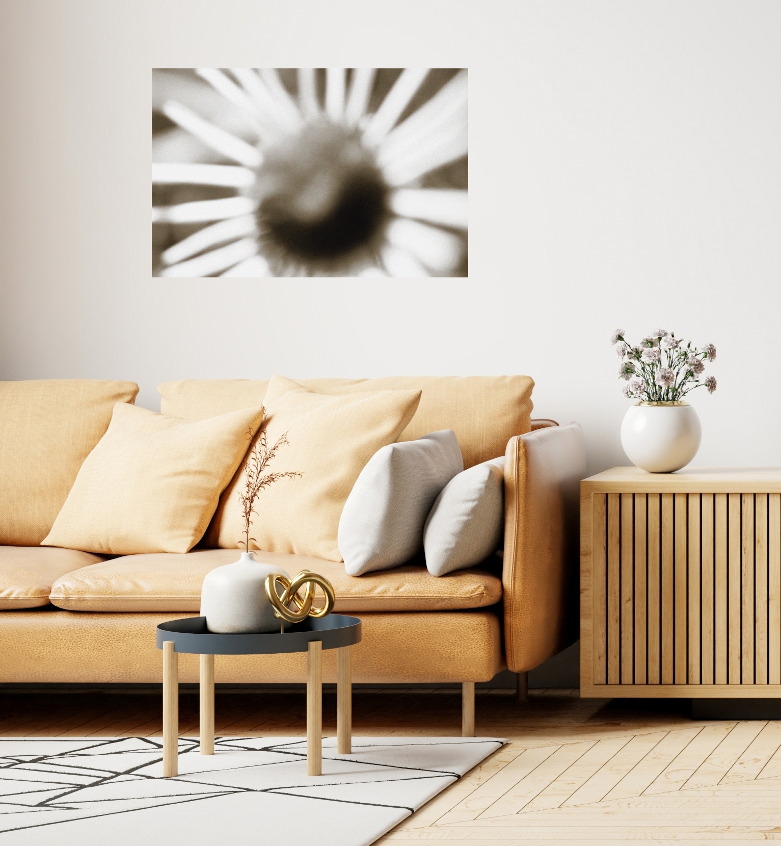 Wandsticker QUEENCE "The Sun", weiß, B:120cm H:80cm T:0,1cm, Folie, Wandtattoos, Selbstklebend, kinderleichte Anbringung