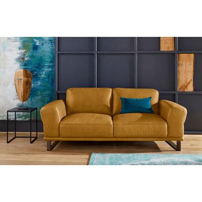 2-Sitzer W.SCHILLIG "montanaa", gelb (kurkuma z69), B:192cm H:78cm T:94cm, Sofas, mit Metallkufen in Bronze pulverbeschichtet, Breite 192 cm Image