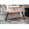 Esstisch HOME AFFAIRE "Talwiese Küchentisch, U-Form Metallgestell, Wildeiche massiv geölt", beige (natur, schwarz, natur), B:200cm H:76cm T:100cm, Tische, Baum Kante oder Schweizer Kante, erhältlich in 3 Größen und 2 Farben