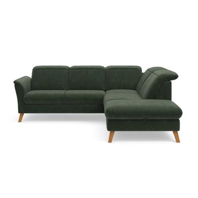 Ecksofa SIT & MORE "Romero L-Form", grün (jungle), B:250cm H:91cm T:220cm, 90% Polyester 10%Polyamid, Sofas, wahlweise mit oder ohne TV-Funktion, Bettfunktion, Bettkasten Image