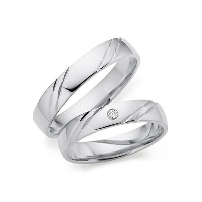 Trauring PHÖNIX "Schmuck Geschenk Silber 925 Ehering LIEBE, 930792, 930793" Gr. 52, silber (silberfarben), Fingerringe, 52, ohne Brillant, Silber 925 (Sterlingsilber), 4mm, Made in Germany - wahlweise mit oder ohne Brillant Image