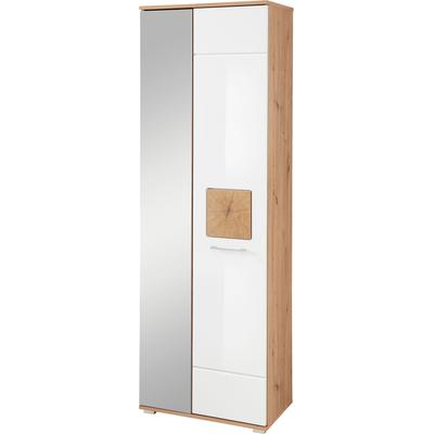 Garderobenschrank INNOSTYLE "Fun Garderobenschrank, 65x195x38cm (B/H/T)", weiß, B:65cm H:195cm T:38cm, Holzwerkstoff, MDF, Schränke, 2 türig, 3 Einlegeböden, Softclose, ABS Kantenschutz Image
