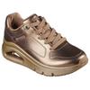Sneaker SKECHERS "UNO ICON - LUSTROUS AIR", Damen, Gr. 39, braun (bronzefarben), Leder, metallic, modisch, Schuhe, Keilsneaker, Plateausneaker, Schnürschuh im Metallic Look