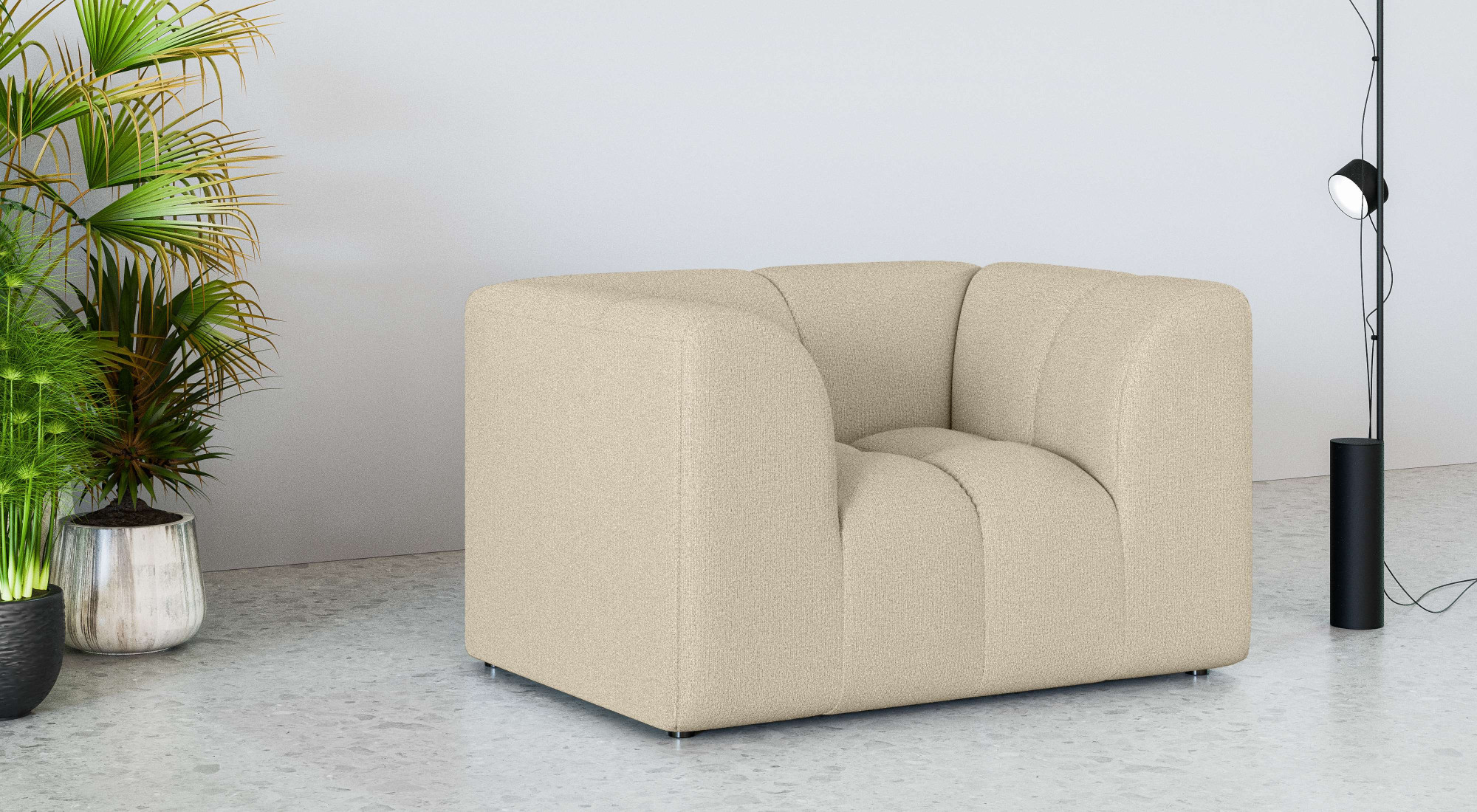 Sessel HOME AFFAIRE "Tuure", grau (taupe), B:134cm H:81cm T:94cm, 100% Polyester, Sessel, in vielen Bezugsqualitäten und Farben Image