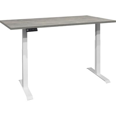Schreibtisch MÄUSBACHER "Big System Office", grau (weiß matt, beton, weiß matt, beton), B:180cm, Tische, Breite 180 cm, elektrisch höhenverstellbar Image