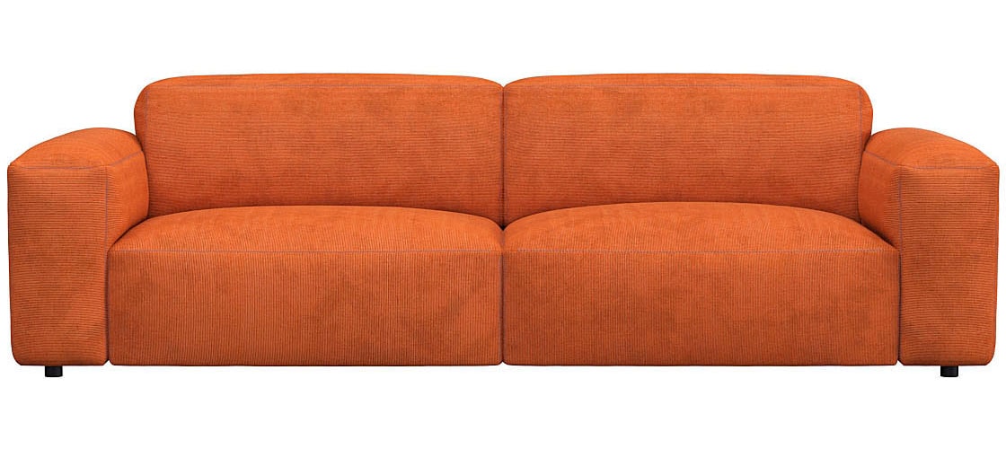 3-Sitzer FLEXLUX "Lucera Sofa, super bequem durch hochwertigen Sitzaufbau mit Kaltschaum", orange (burned orange), B:252cm H:73cm T:102cm, 85% Polyester/15%Polyamide, Sofas, modern & anschmiegsam, Designsofa