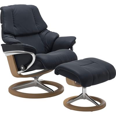 Relaxsessel STRESSLESS "Reno", blau (shadow blau paloma), B:92cm H:100cm T:80cm, Leder BATICK: BATICK ist ein leicht korrigiertes, durchgefärbtes und genarbtes Möbelleder, bei dem die meisten Unebenheiten und Spuren in der Regel entfernt wurden.,... Image