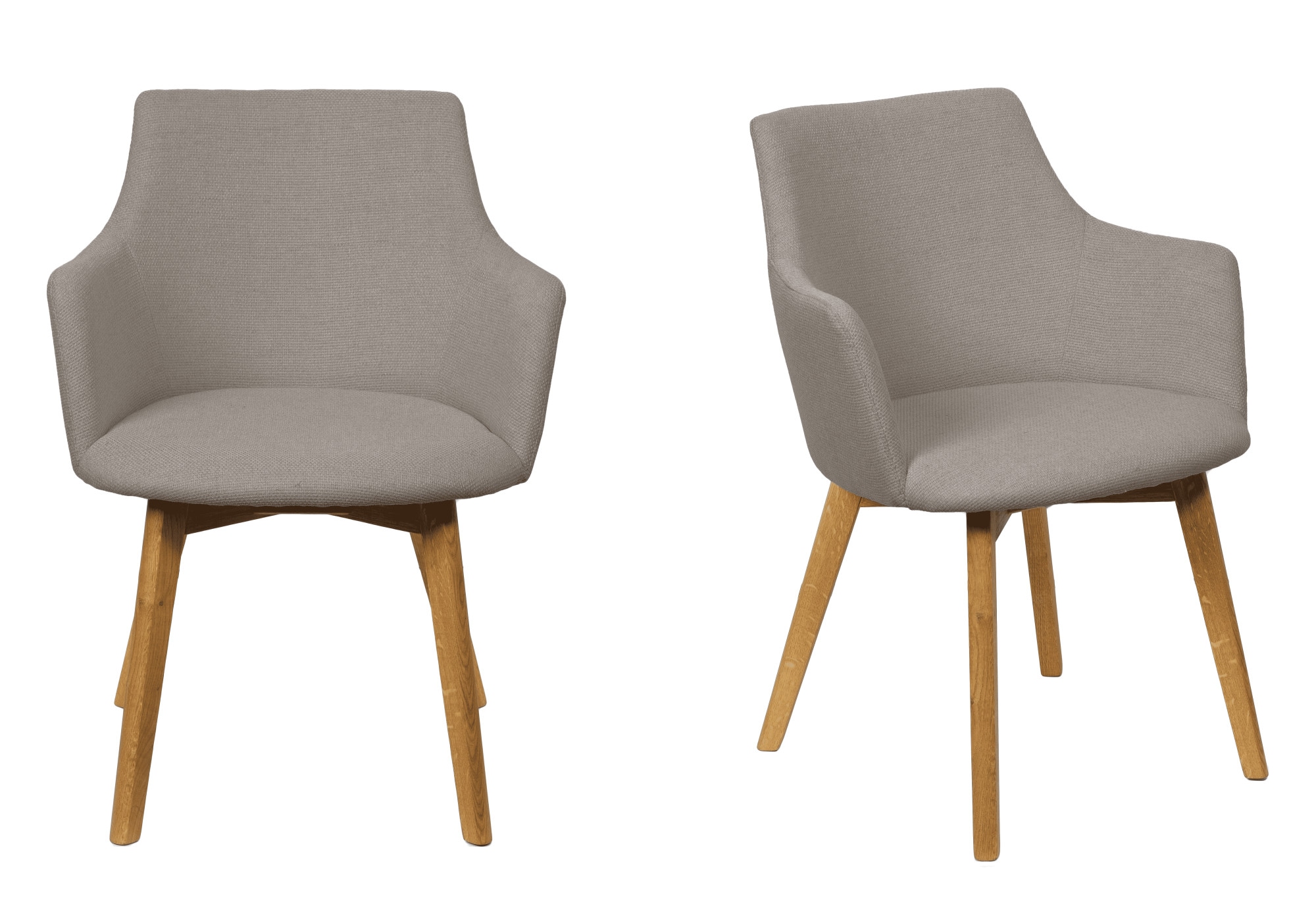 Armlehnstuhl OTTO HOME "Ena Esszimmerstuhl, Polstersessel, Wohnstuhl, Essstuhl mit Armlehnen", braun (hellbraun), B:60,5cm H:81,5cm T:64,5cm, Holzwerkstoff, Massivholz, Polyester, Stühle, Armlehnstuhl, (2er-Set), mit Massivholzbeinen, stabil,...