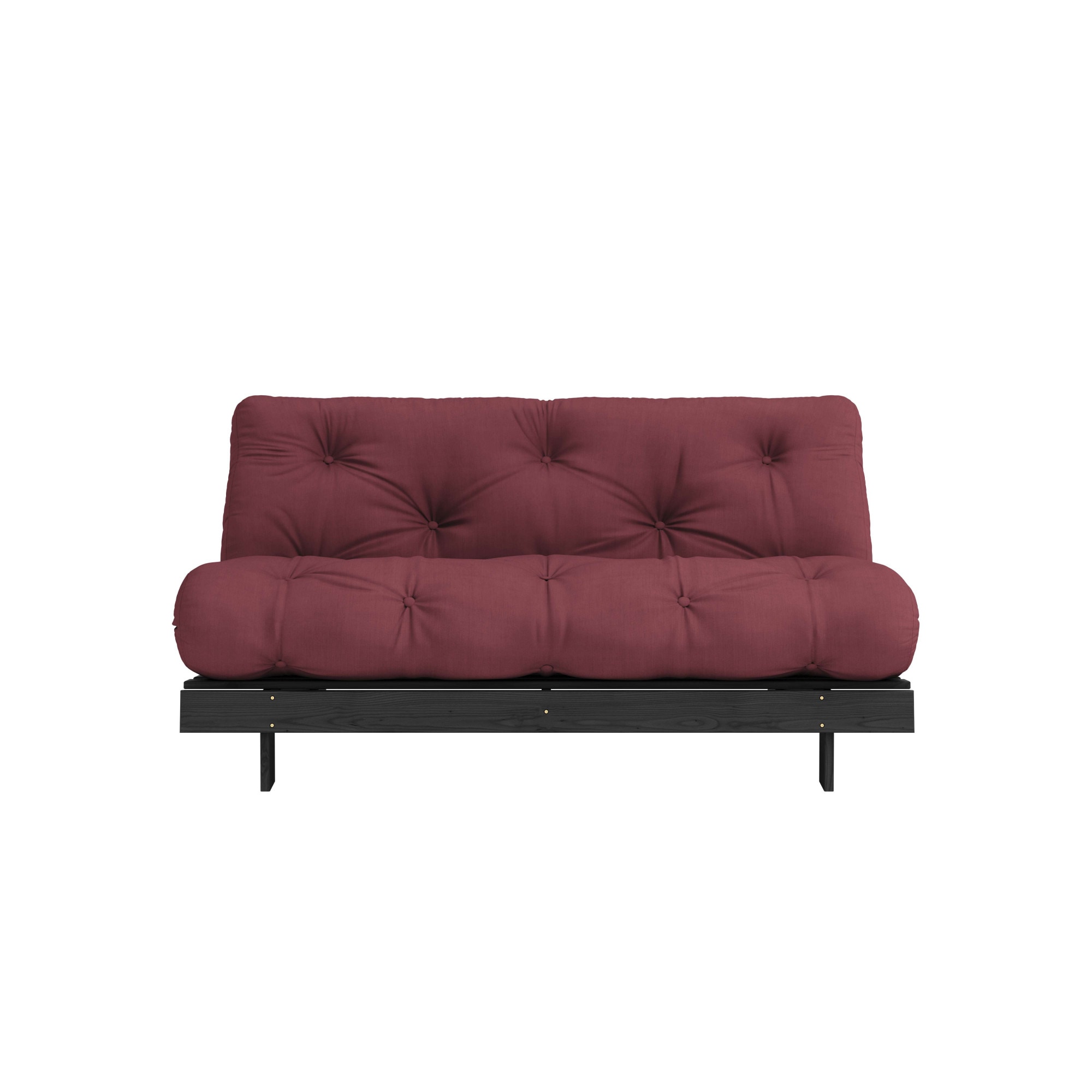 Schlafsofa KARUP DESIGN "Roots 160 Schlafsofa, Gästebett, Sofa mit Futonmatratze", rot (bordeaux), B:160cm H:85cm T:105, Bezug: 80% Baumwolle, 20% Polyester, Sofas, Schlafsofa, Inkl. Futonmatratze. Mehrere Größen & Farben, Made in Europe