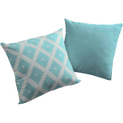 Dekokissen ADAM "Maroccan Shiraz", blau (türkis, orientalisch, gemustert), B:50cm L:50cm, Baumwolle, Dekokissen_Sitzkissen_Kissenhüllen, mit Karomuster, Wendekissenhülle ohne Füllung, 1 Stück Image